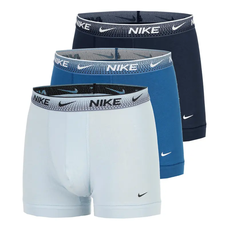 Essential Cotton Stretch Trunk Caleçon Pack de 3 Hommes - bleu