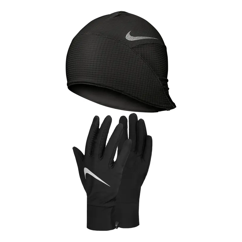 Essential Mütze + Gants Hommes-Noir,Argent