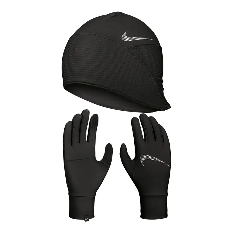 Essential Running Set Laufmütze + Gants De Running Femmes-Noir,Blanc
