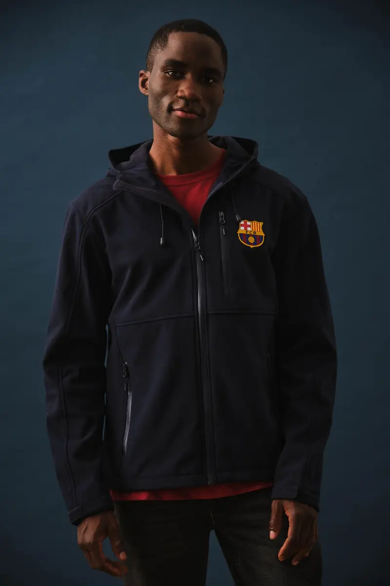 FC Barcelona Hooded blue softshell jacket