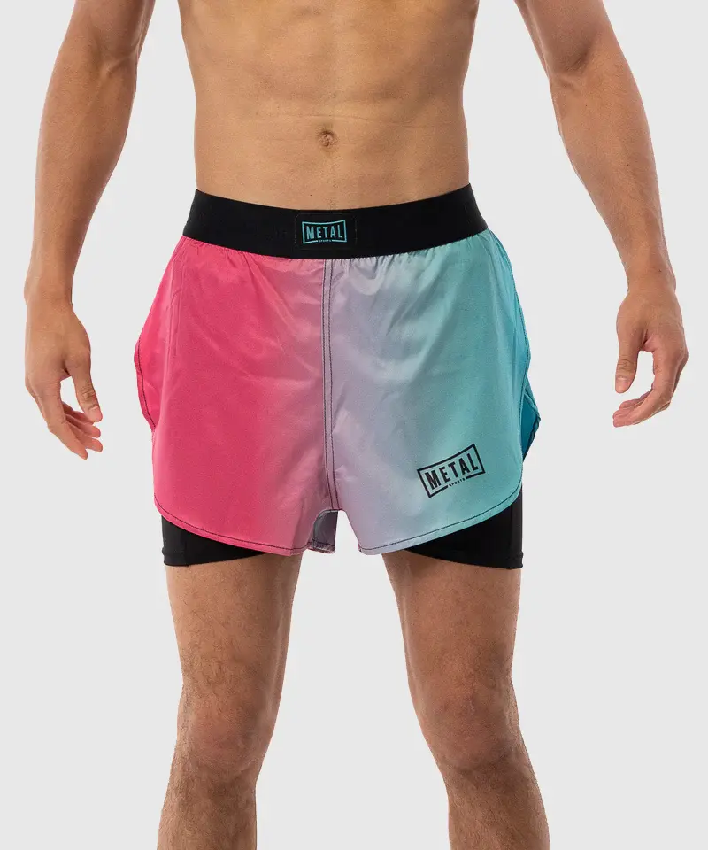 Fightshort 2 En 1 Metal Boxe Miami - Noir