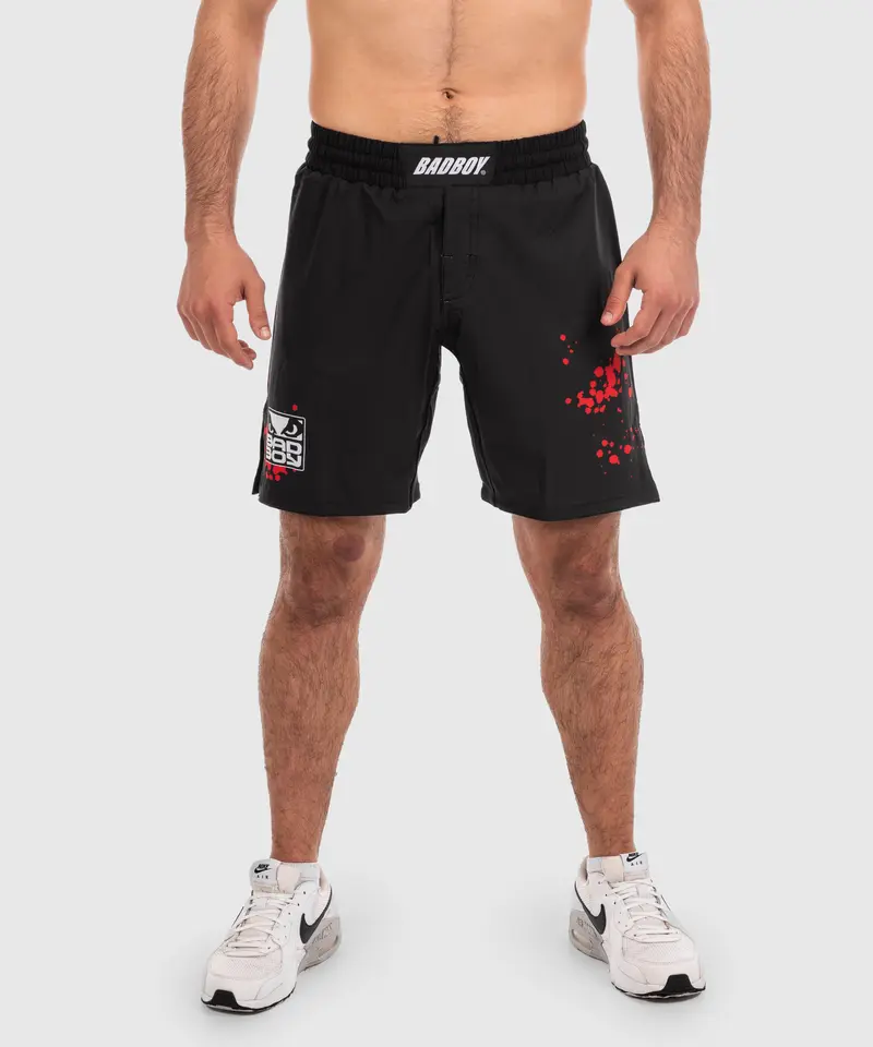 Fightshort Bad Boy Splatter- Noir/Rouge