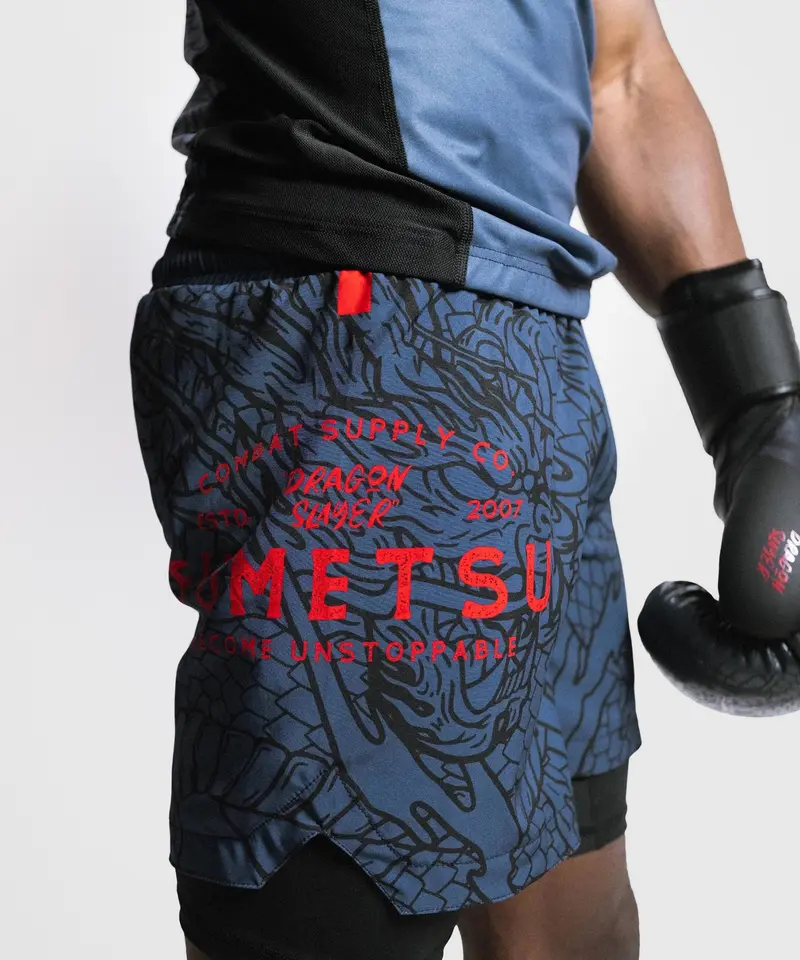 Fightshort Fumetsu Dual Layer Dragon Slayer - Bleu/Rouge