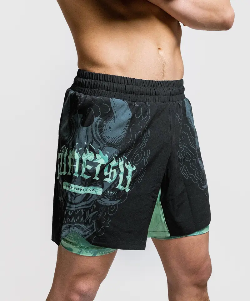 Fightshort Fumetsu Dual Layer Oni - Noir/Bleu/Vert