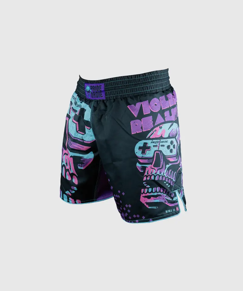 Fightshort Pride Or Die Violent Reality - Noir
