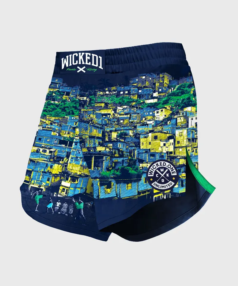 Fightshort Wicked One Element Favela Rising - Bleu Marine