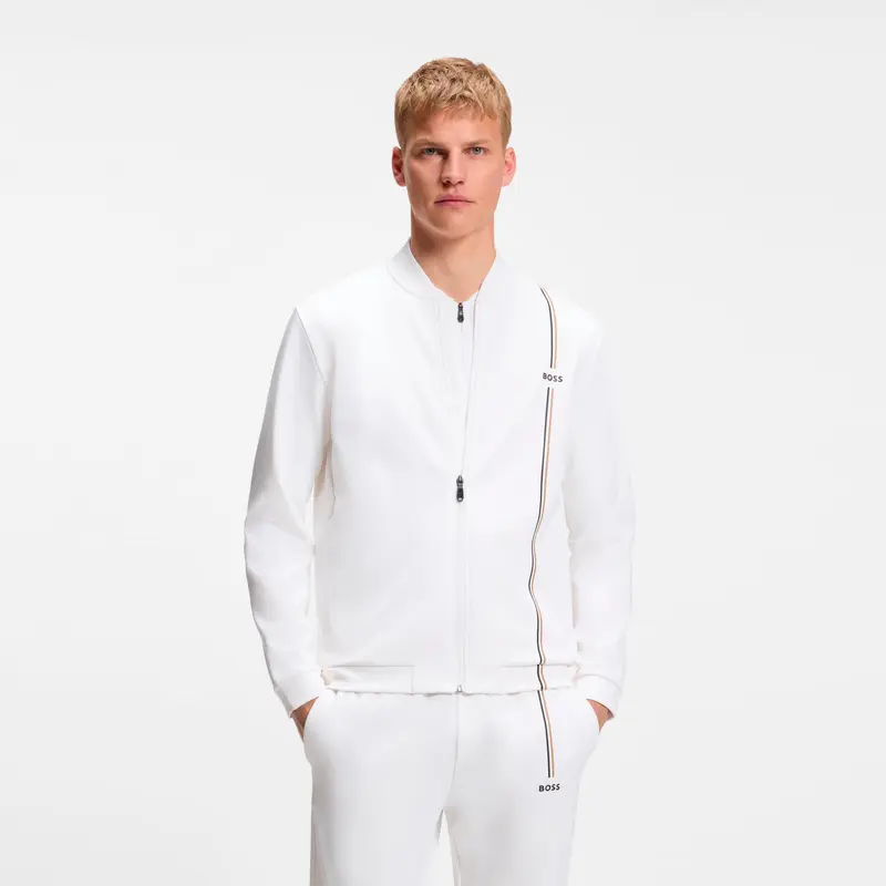 Game Full Zip Gilet en coton Hommes - blanc