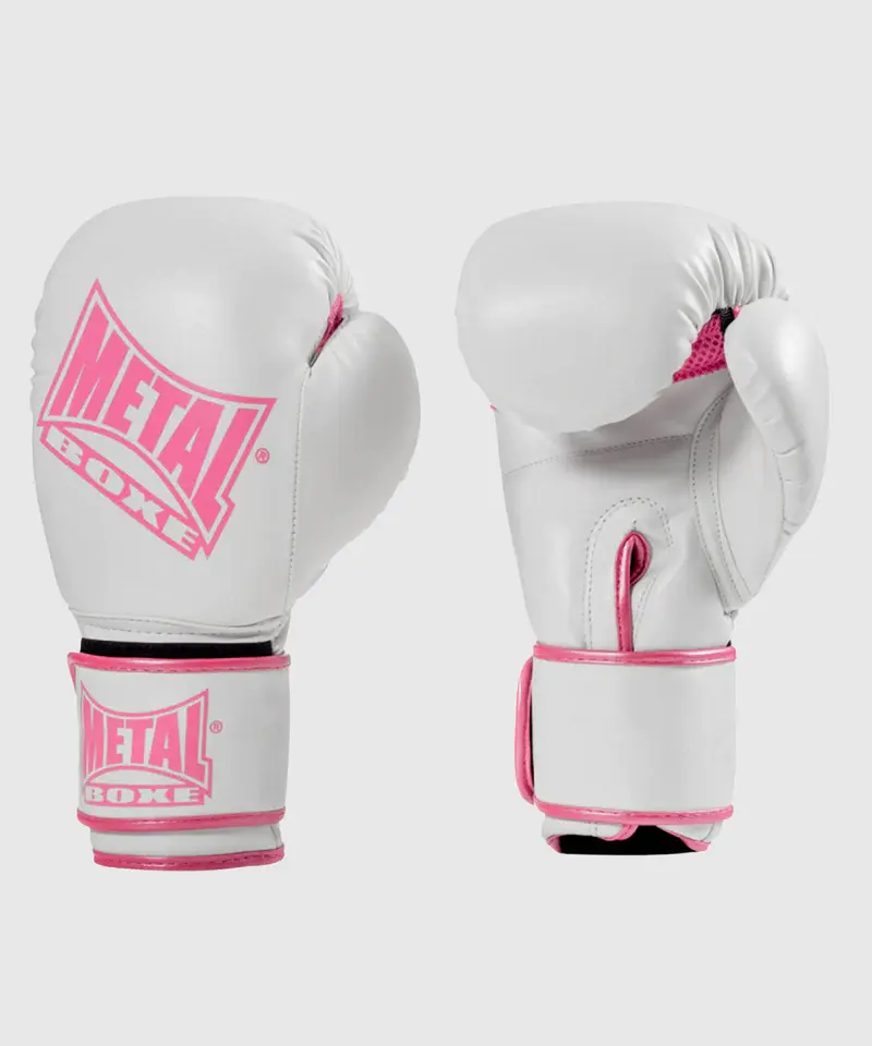 Gant Entrainement Metal Boxe - Blanc/Rose