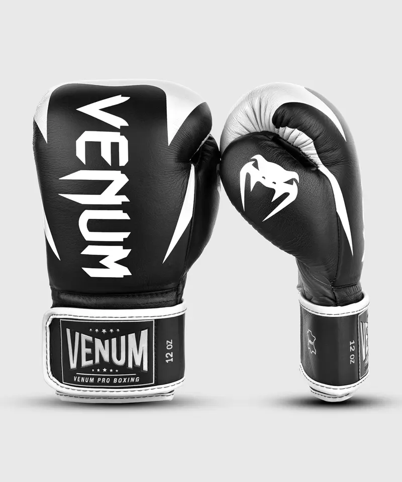 Gants de boxe pro Venum Hammer Velcro - Noir/Blanc