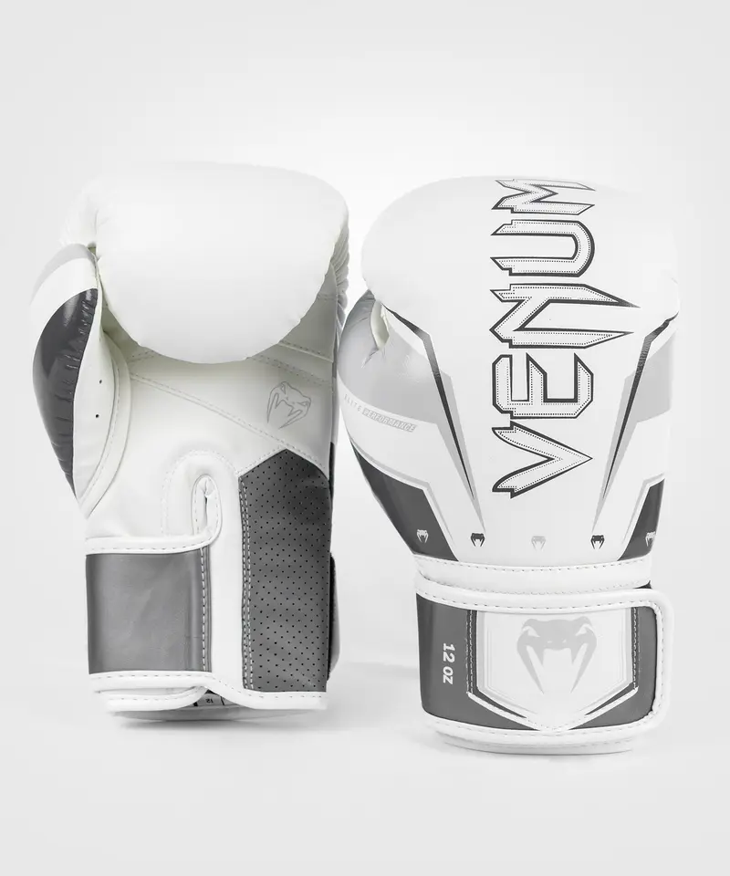 Gants de Boxe Venum Elite Evo - Gris/Blanc