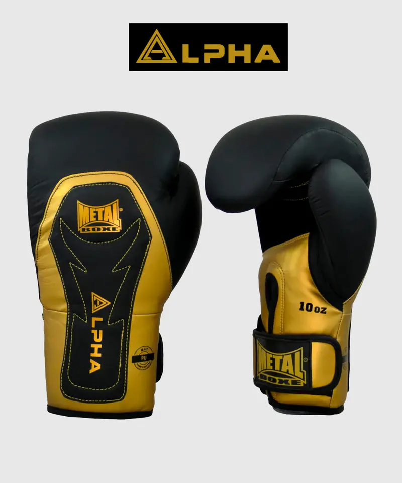 Gants Entrainement Metal Boxe Alpha – Noir/Or