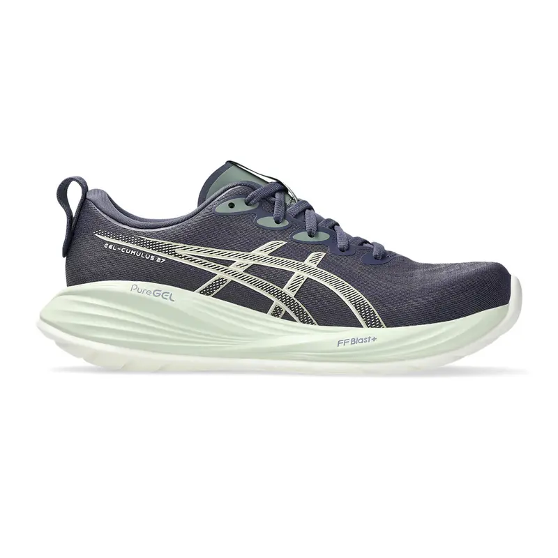 Gel-Cumulus 27 Chaussure De Running Sans Stabilisateurs Femmes-Bleu Gris, Crème