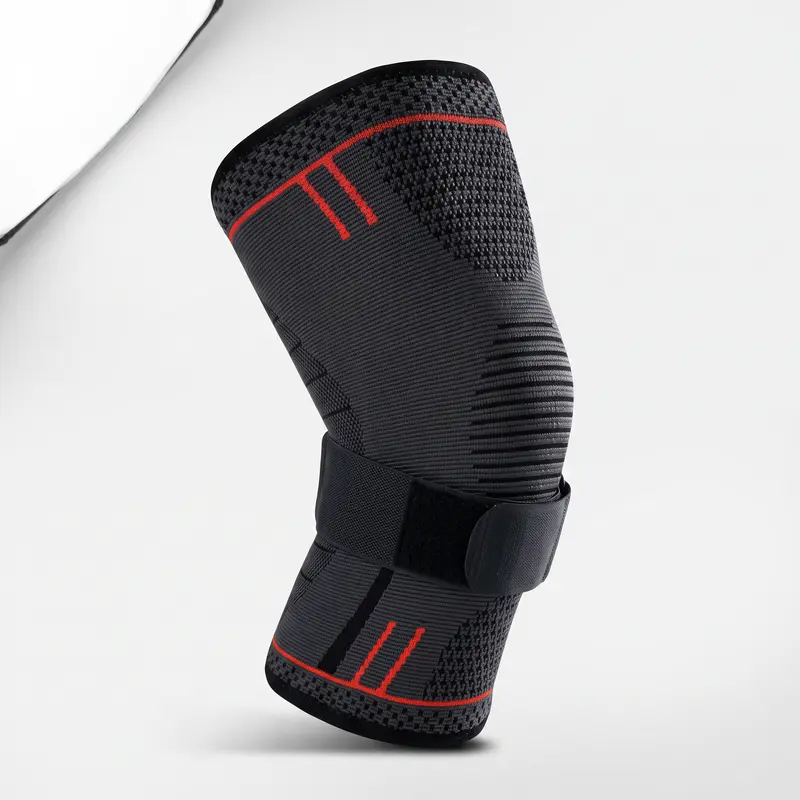 Genouillère de Compression Sangle Rotule - Noir & Rouge