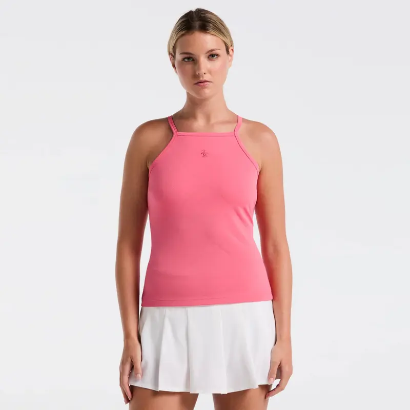 Grid Jacquard Débardeur Tank Top Femmes-Pink