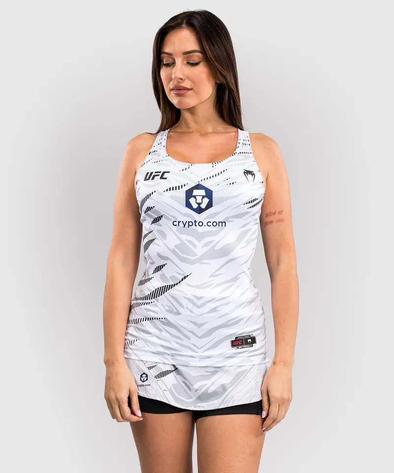Haut ajusté avec Brassière Intégré pour Femmes UFC Fusion by Venum Authentic Fight Night - Blanc