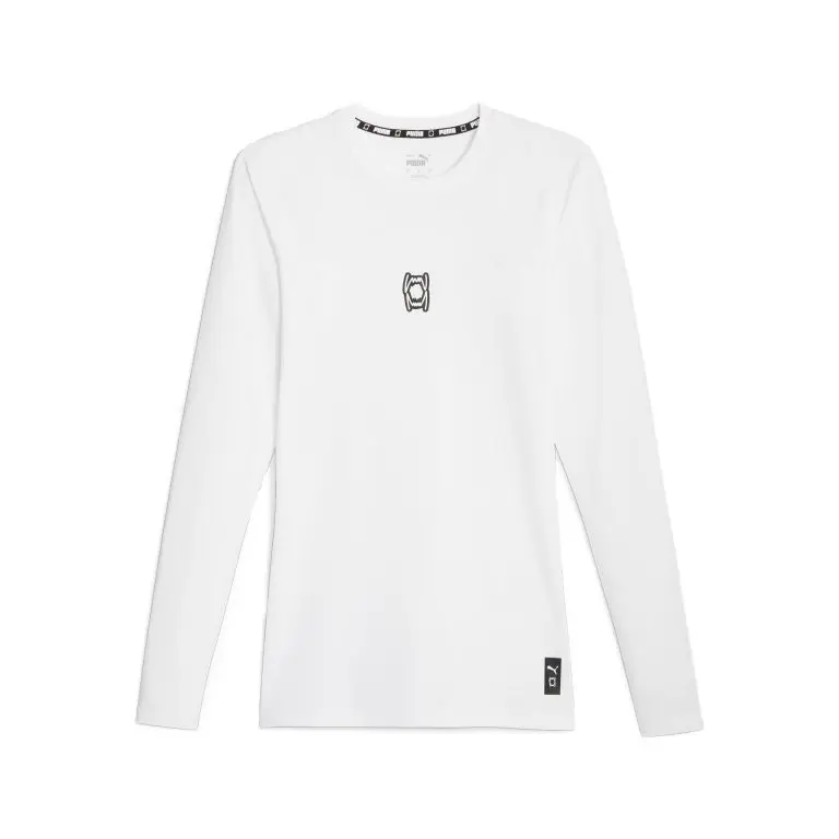 Haut de Compression à manche longue Puma Hoops Team Baselayer Blanc