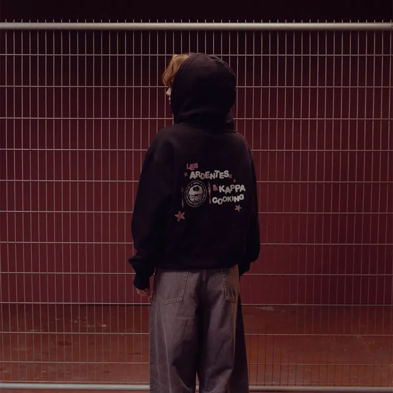 Hoodie Ron Les Ardentes X Kappa Noir Unisexe