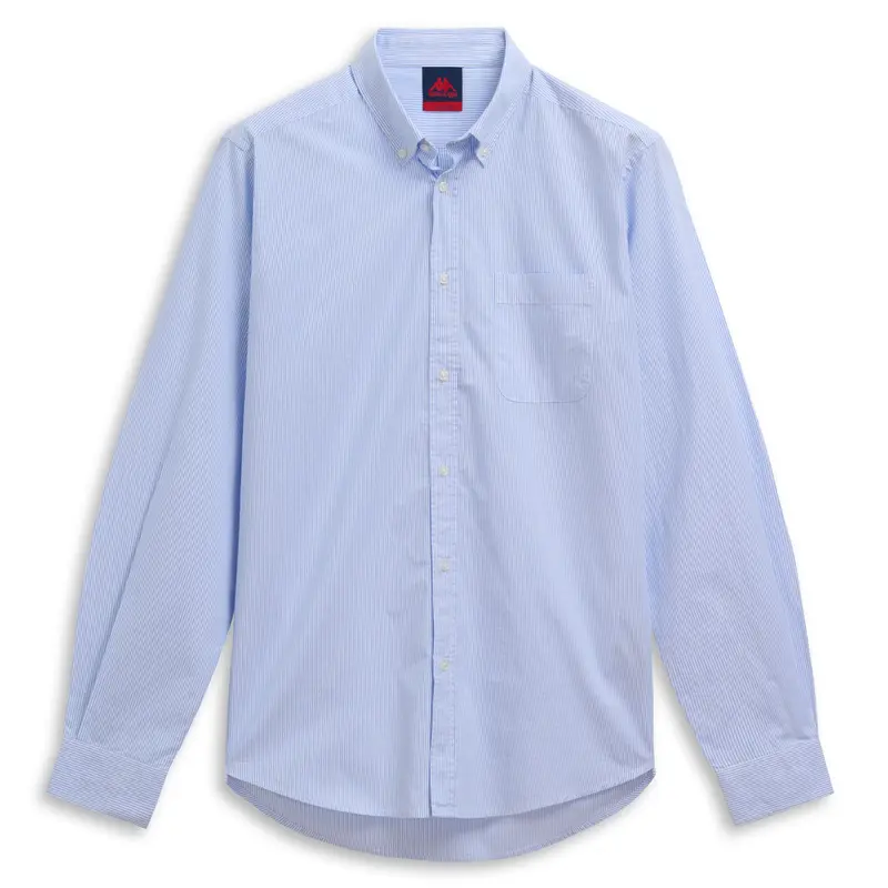 IDALGO - Shirts - Button Down - Man - White-Azure stripe