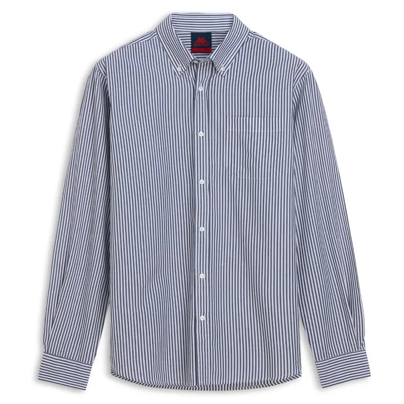 IDALGO - Shirts - Button Down - Man - White-Blue Dk stripe