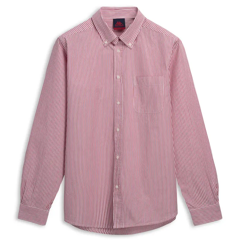 IDALGO - Shirts - Button Down - Man - White-Red Md Coral stripe