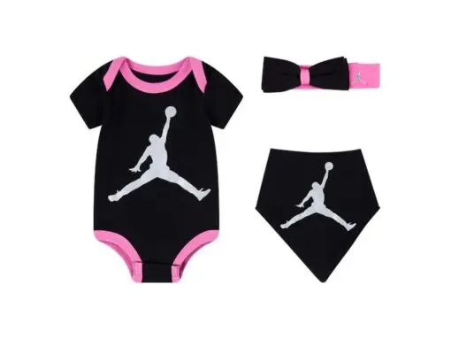 Jordan Baby Set Bib 3p Black Pink