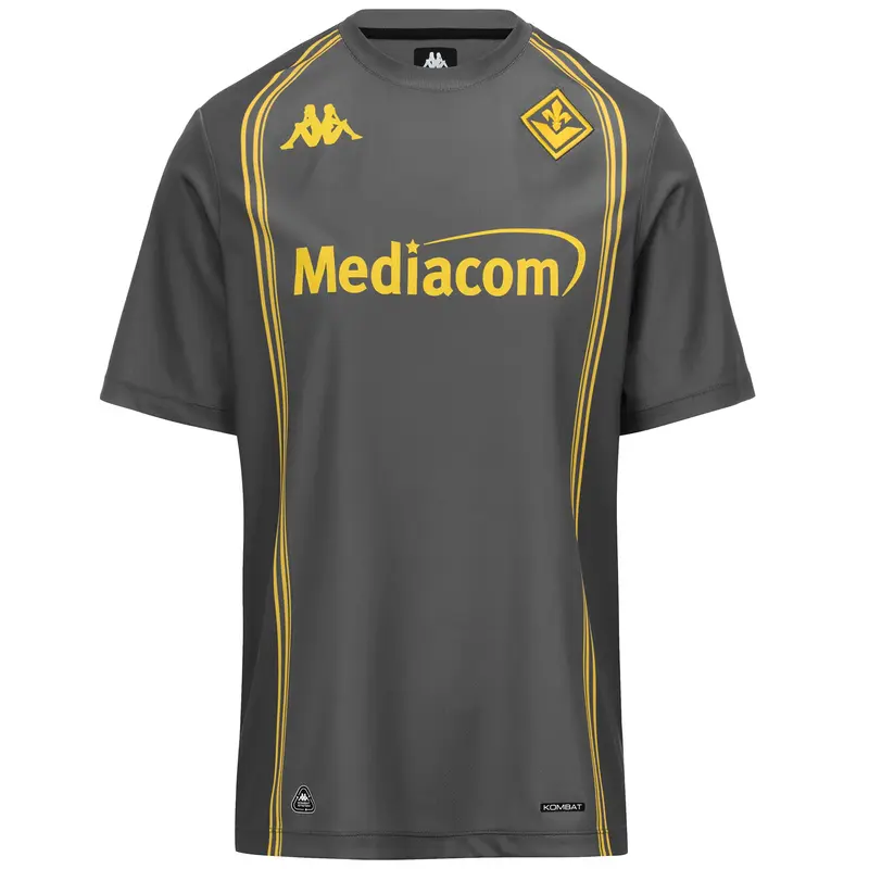 KOMBAT 2026 GK FIORENTINA - Active Jerseys - Shirt - Man - Grey Poppy-Grey Shadow Dk-Yellow Bumblebee