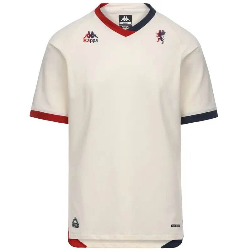 KOMBAT 2027 AWAY GENOA - Active Jerseys - Shirt - Man - Beige Natural-Red Blaze-Blue Majolica