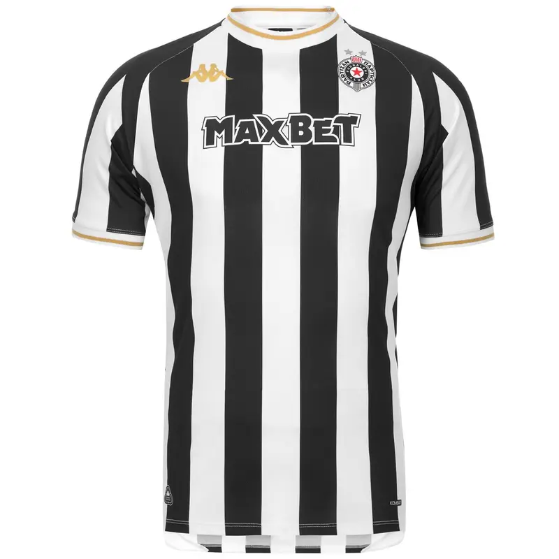KOMBAT 2027 HOME PARTIZAN - Active Jerseys - Shirt - Man - Black-White-Yellow Gold Rich Sponsor-Black
