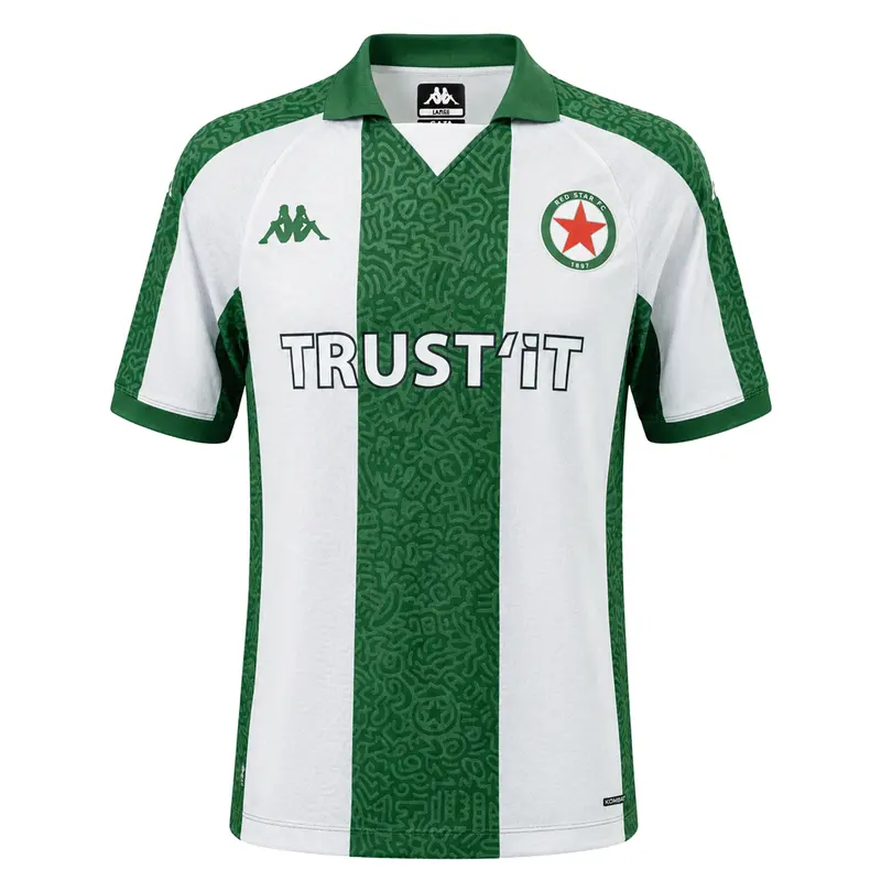 KOMBAT 2027 HOME RED STAR - Active Jerseys - Shirt - Man - Green Eden-White-Sponsor