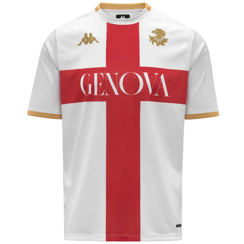 KOMBAT EXTRA 2026 AWAY GENOA - Active Jerseys - Shirt - Man - White-Red Blaze-Yellow Gold Rich