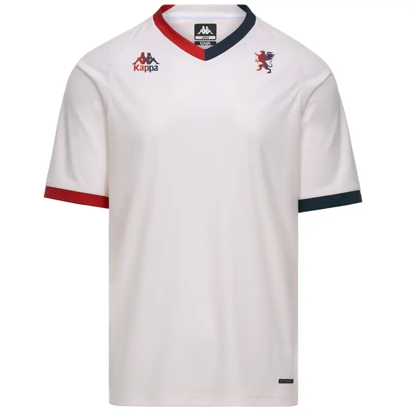 KOMBAT EXTRA 2027 AWAY GENOA - Active Jerseys - Shirt - Man - Beige Natural-Red Blaze-Blue Majolica