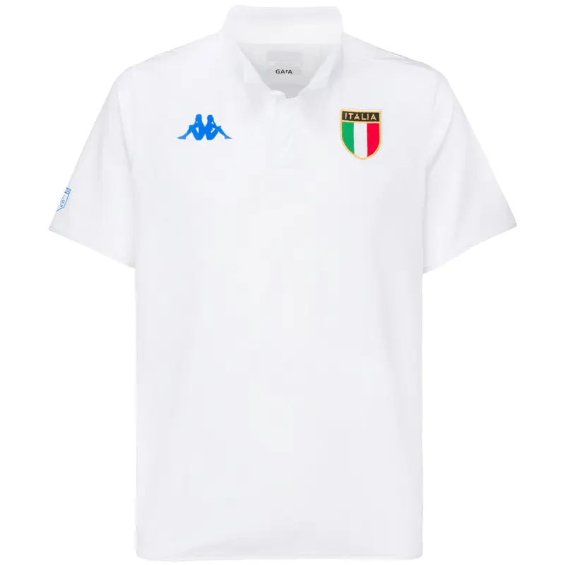 KOMBAT FIG - Active Jerseys - Polo Shirt - Man - White-Azzurro ITALIA-White-Blue Brilliant