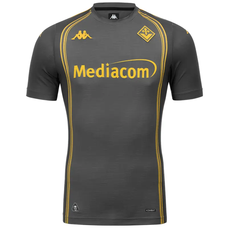 KOMBAT PRO 2026 GK FIORENTINA - Active Jerseys - Shirt - Man - Grey Poppy-Grey Shadow Dk-Yellow Bumblebee
