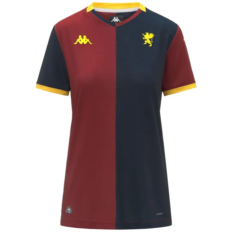 KOMBAT PRO 2026 HOME GENOA - Active Jerseys - Shirt - Woman - Red Dk-Blue Dk-Yellow