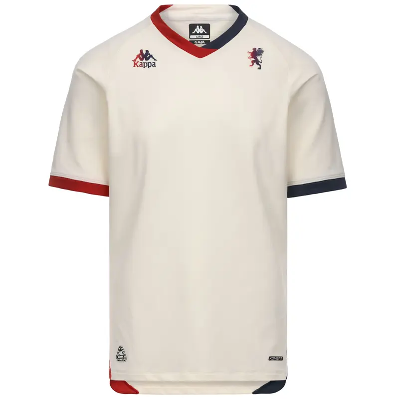 KOMBAT PRO 2027 AWAY GENOA - Active Jerseys - Shirt - Man - Beige Natural-Red Blaze-Blue Majolica