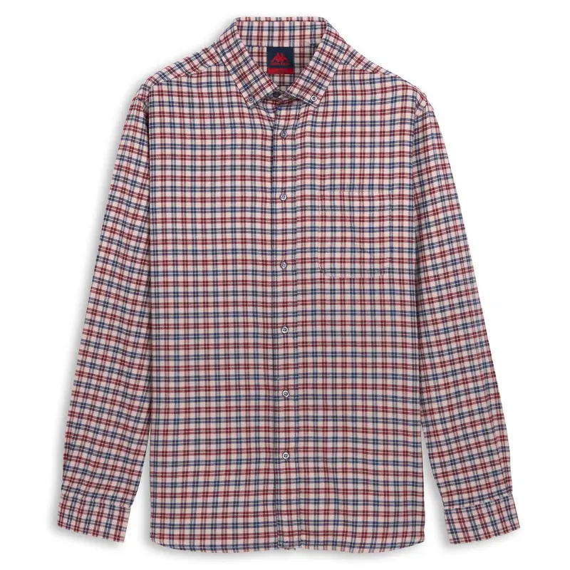 KURUK - Shirts - Button Down - Man - Beige Dk-Blue Iris-Red Pomegranate CHECK-Beige Dk-Blue Iris-Red Pomegranate