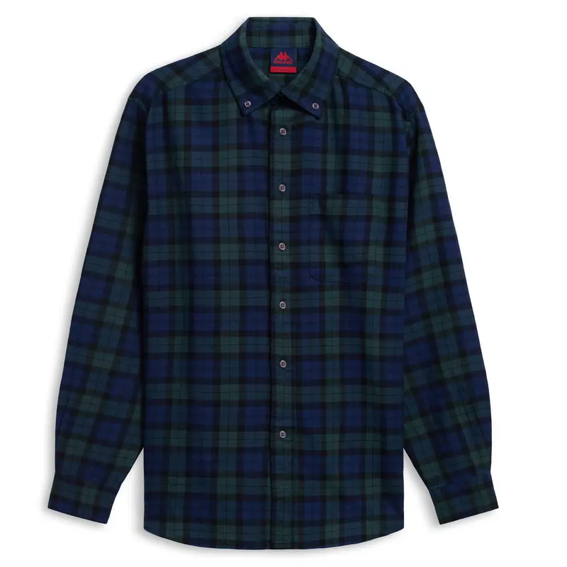 KURUK - Shirts - Button Down - Man - Blue Iris-Green Dk Rain-Blue Navy check