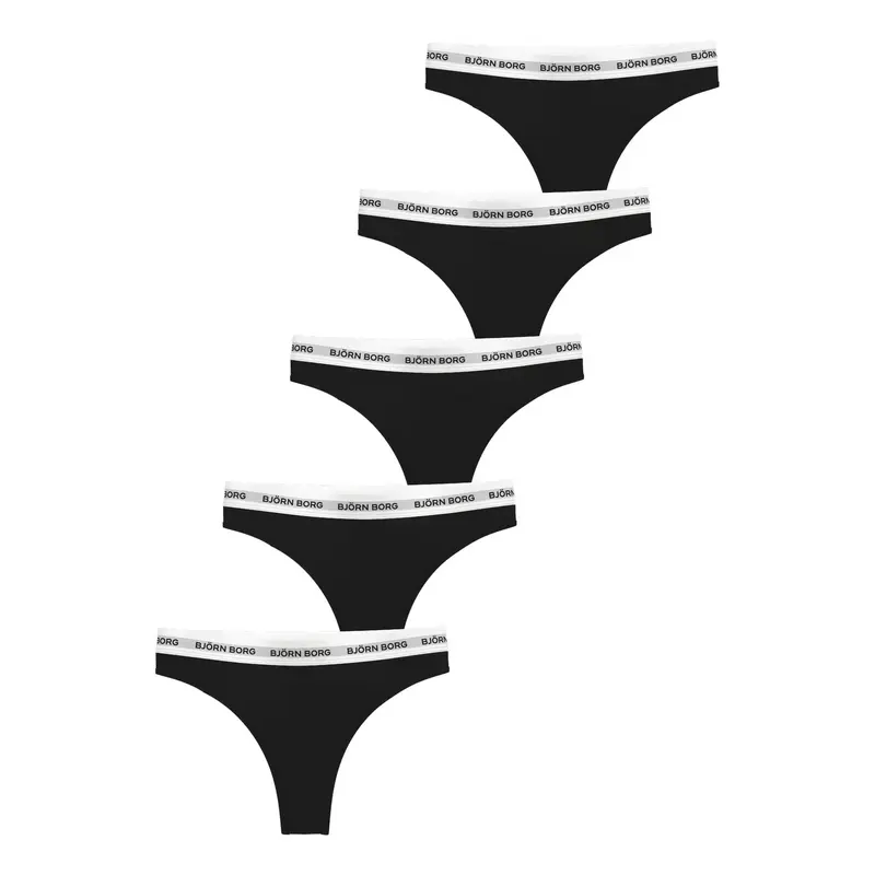 Logo  String Pack de 5 Femmes - noir, blanc