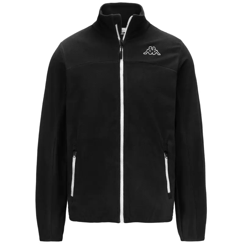 LOGO WIND - Fleece - Jacket - Man - Black-White