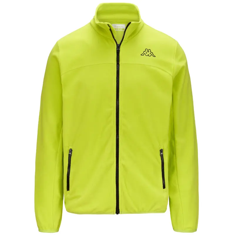 LOGO WIND - Fleece - Jacket - Man - Green Lime Punch-Black