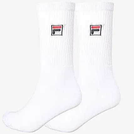 LOT 2 CHAUSSETTES FILA DE TENNIS BLANCHES