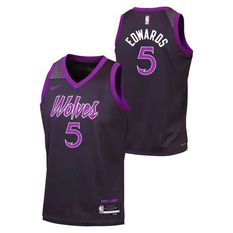 Maillot Enfant Nike NBA Minnesota Timberwolves City Edition Anthony Edwards
