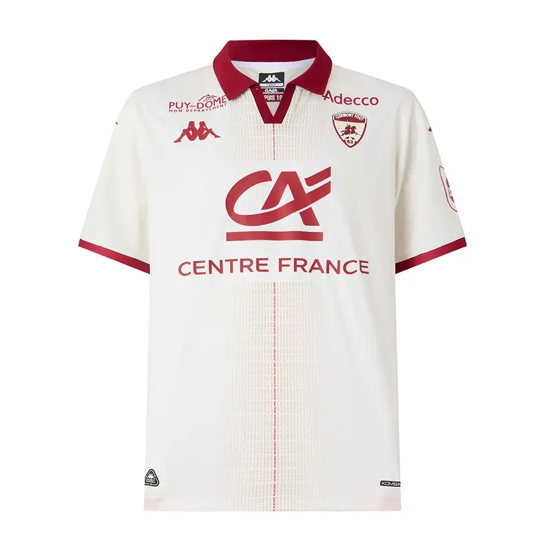 Maillot Kombat Away Clermont Foot 63 25/26 Blanc Homme