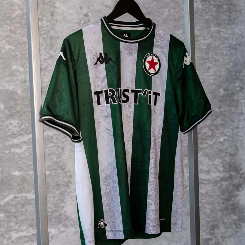 Maillot Kombat Béton Rayé Red Star 25/26 Vert Homme