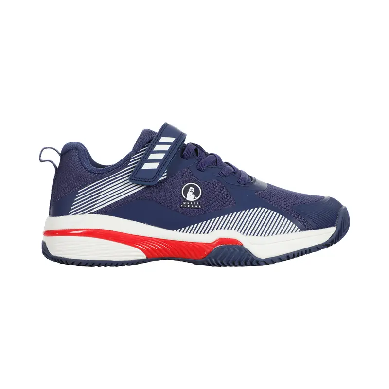 Match Velcro Clay Chaussure Terre Battue Enfants-Bleu,Rouge