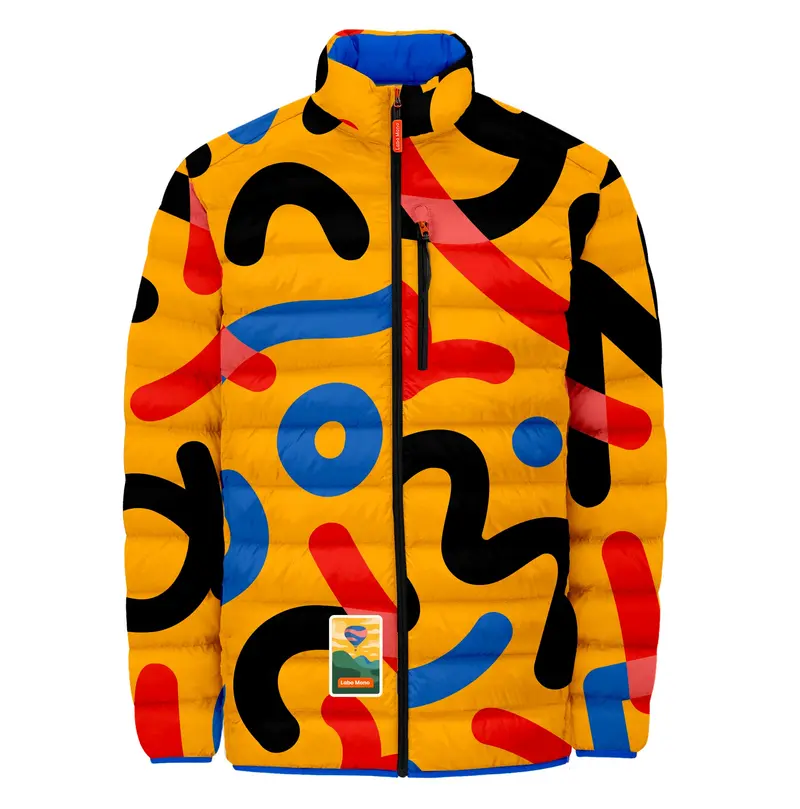 Men's Puffer-Puffer Jacket - Fizzy Yellow & Blue