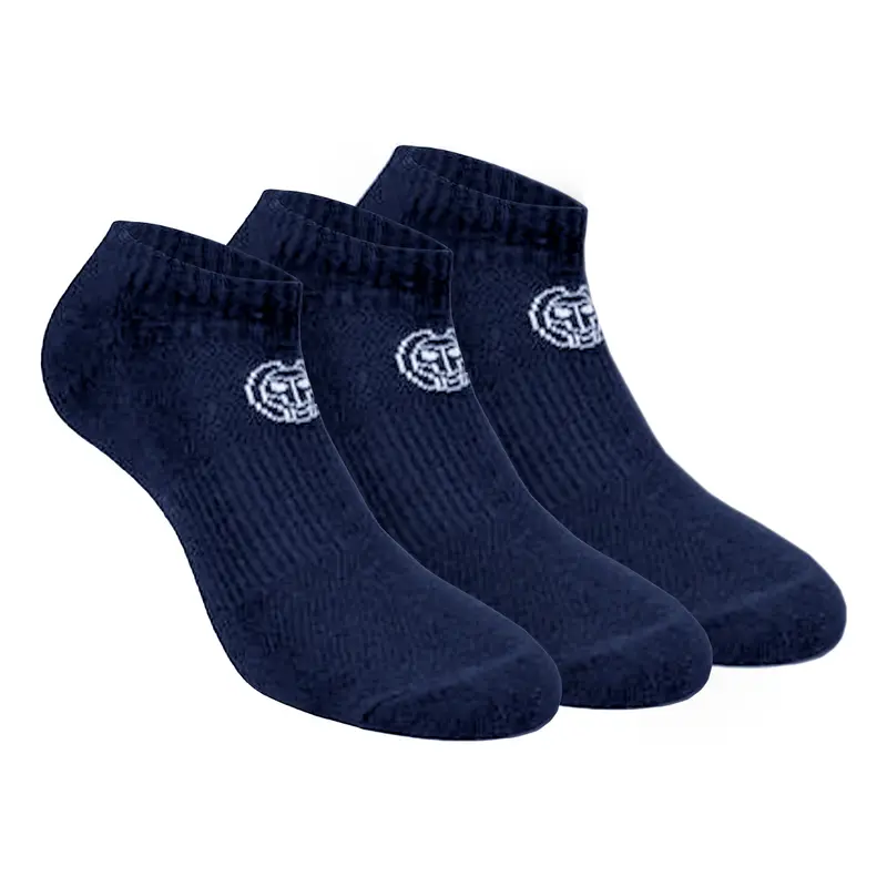 No Party No Show Move Chaussettes De Tennis Pack De 3-Bleu Foncé,Blanc