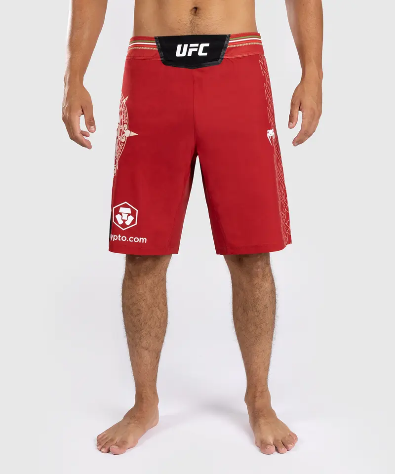 Noche UFC by Venum Authentic Fight Night Short de Combat pour homme - Coupe Longue - Rouge
