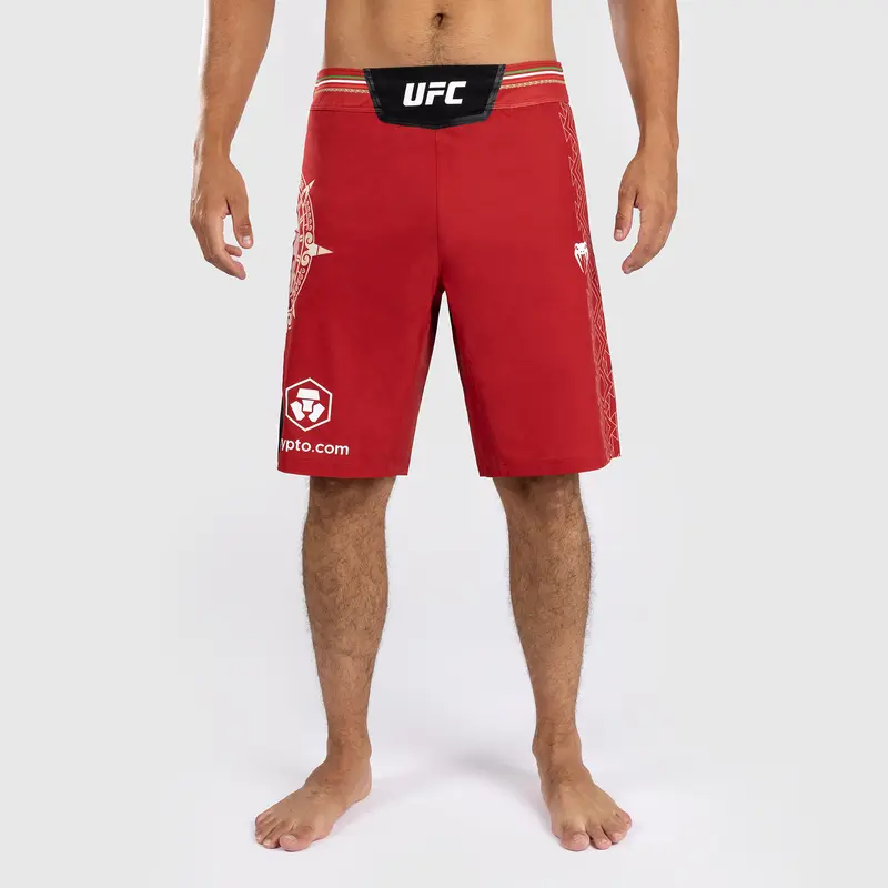 Noche UFC by Venum Authentic Fight Night Short de Combat pour homme - Coupe Longue - Rouge