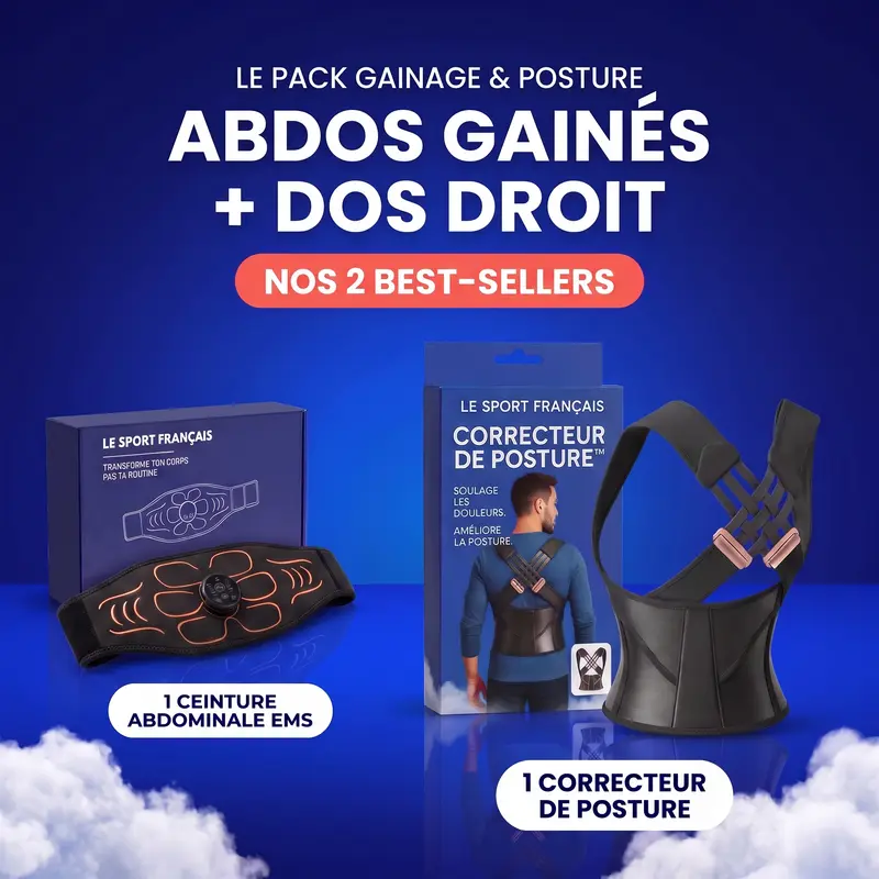 Pack Gainage & Posture — ceinture abdominale EMS et correcteur de posture